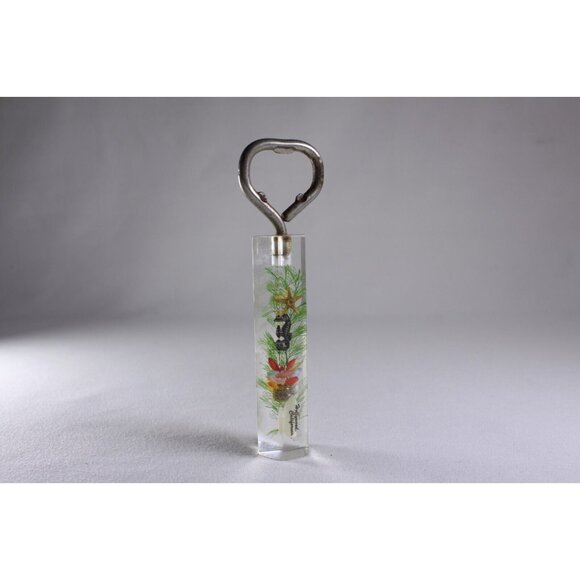 Hollywood California lucite clear float faux seahorse bottle opener - Picture 10 of 11